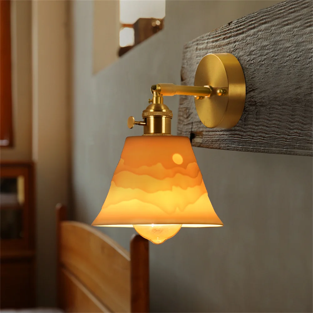 

Nordic Modern Loft Wall Lamp Brass Glass With Switch Sconce Fixture Living Room Bedroom Bedside Wall Light Home Decor Luminaria