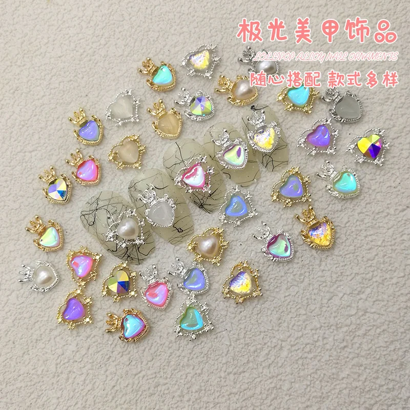 

20pcs New Alloy Love Jewelry Nail Charms Luxury Diamond Nail Parts Gems Stones Crystal Rhinestones Nail Art Decoration Accessori