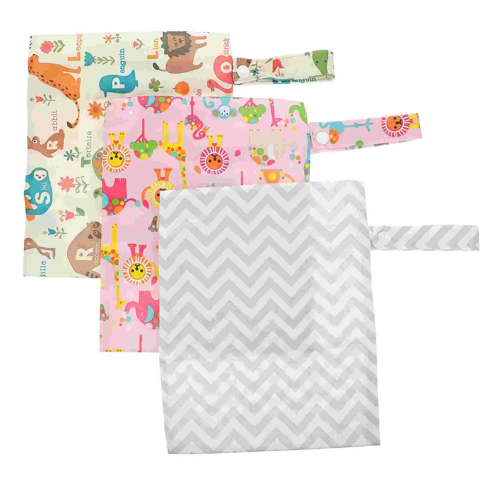 

3pcs Portable Baby Diapers Bag Waterproof Diapers Pouch Hanging Pouches