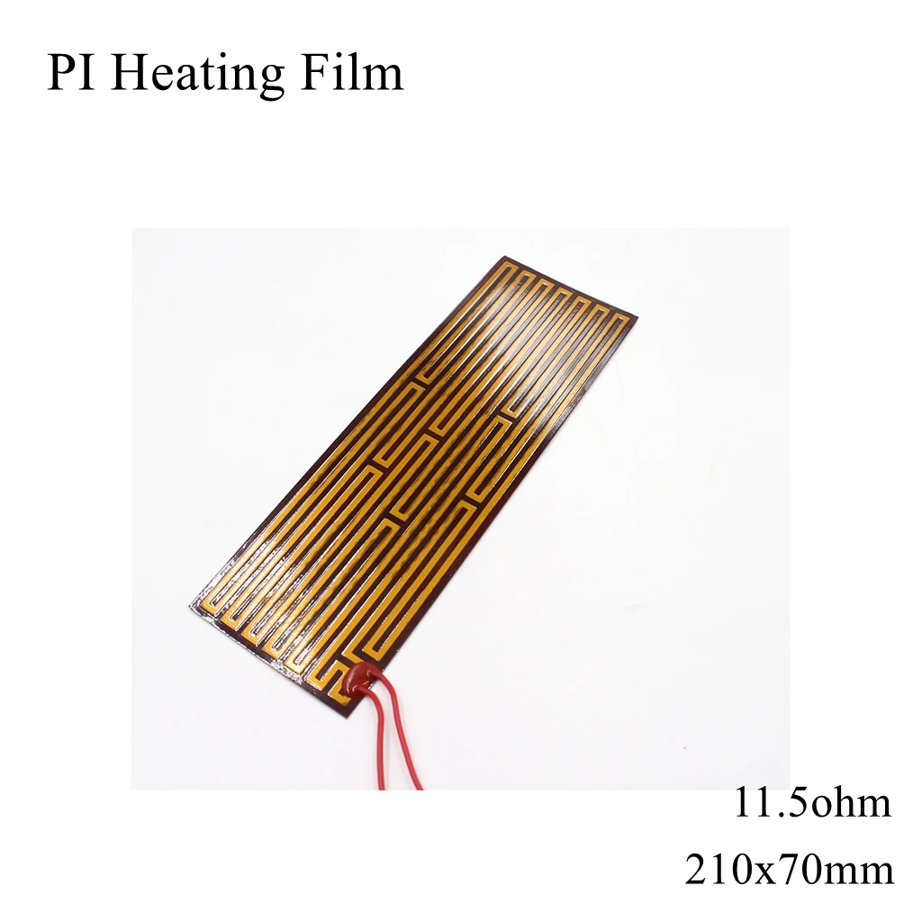 

210x70mm 5V 12V 24V 110V 220V PI Heating Film Polyimide Adhesive Electric Heater Plate Panel Pad Mat Fuel Foil Oil Engine Tank