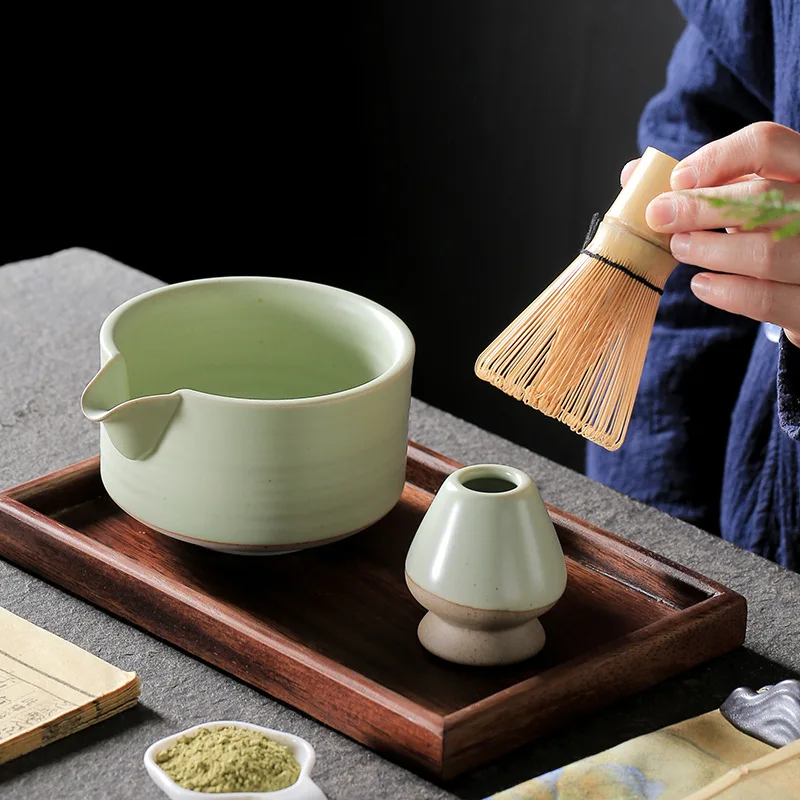 

Handmade Matcha Ceremony Set Equipment Ceramic Standing Bowl Shaving Spoon Traditional Japanese Tea Accessory Birthday Gifts