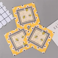 10pcs 3333cm honeybee theme paper napkins serviettes decoupage decorated for wedding party virgin wood tissues