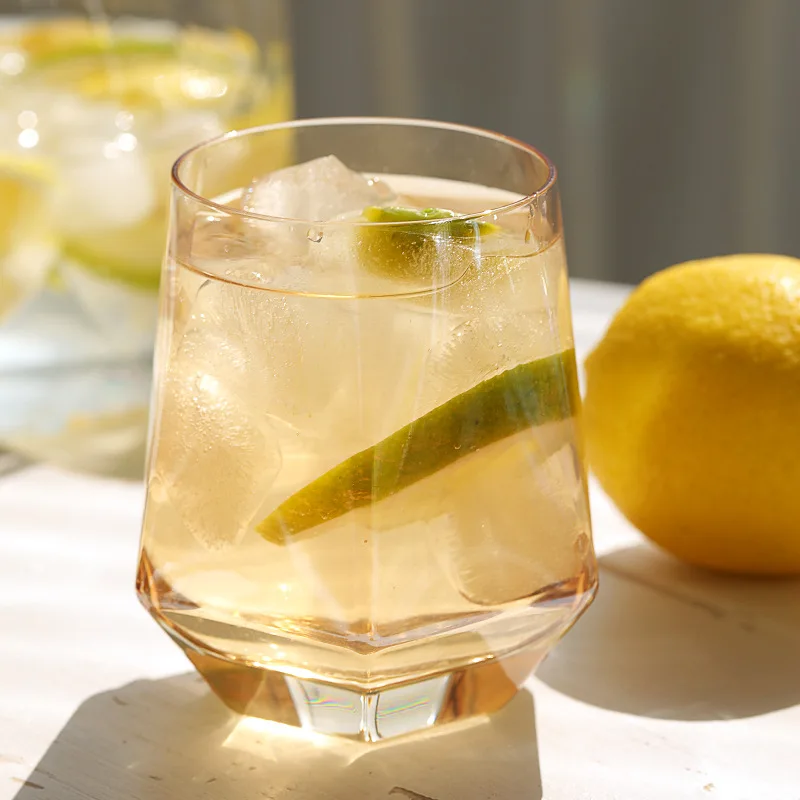 Стакан для воды виски 300 мл нескользящий кофе молока алмазный шестиугольный