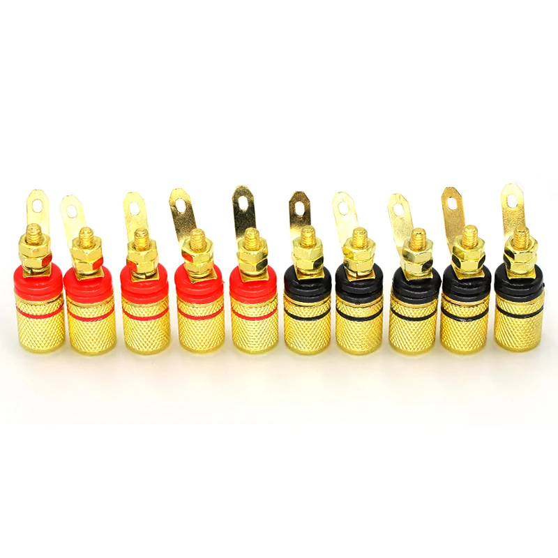 Позолоченные клеммы для колонок, 4 мм, 10 шт | AliExpress