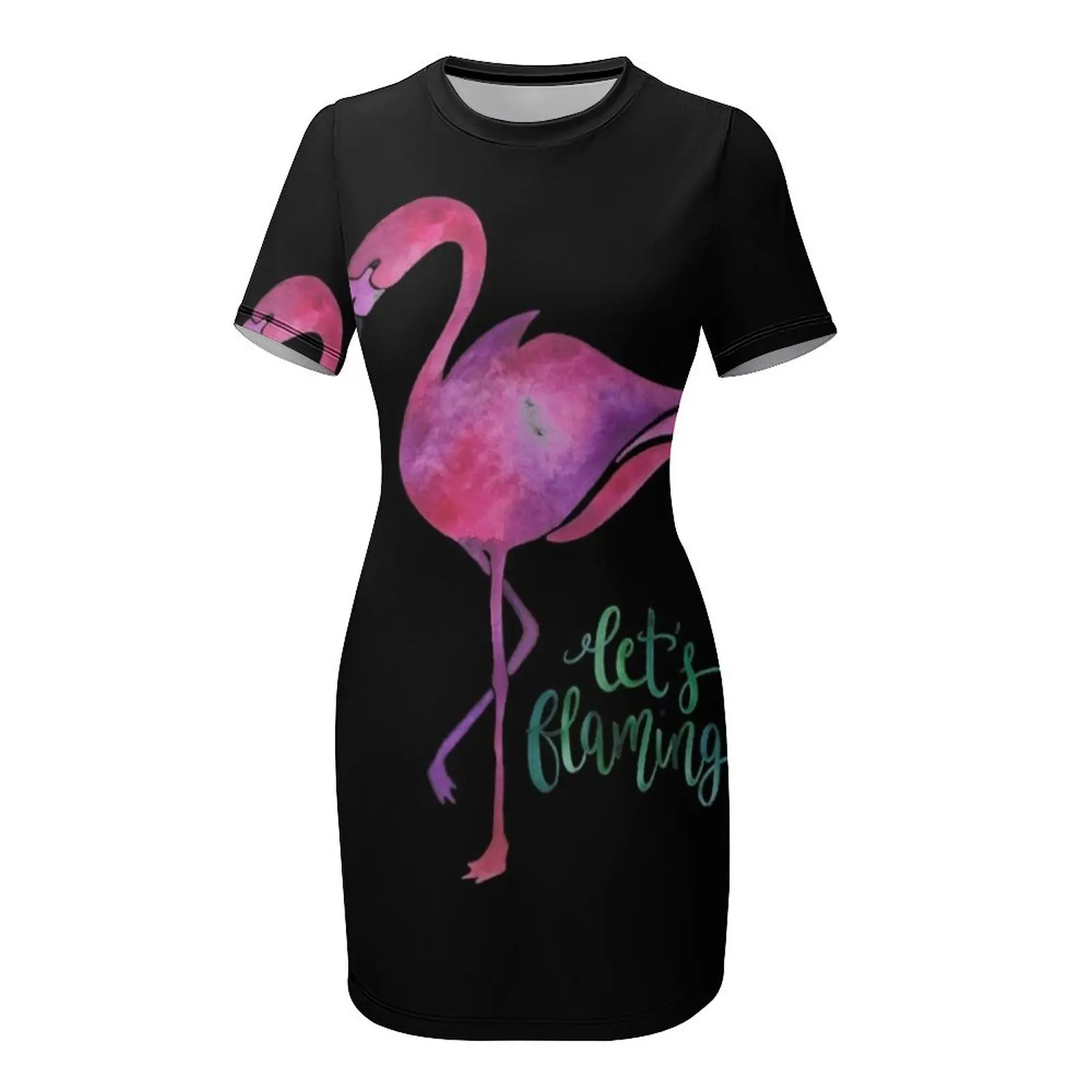 Давайте полумламинго! Платье с короткими рукавами женское летнее платье
