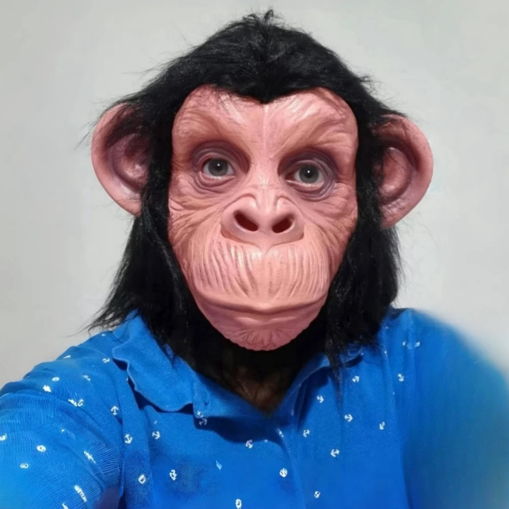 Маска животного яркая маска обезьяны с париком латексный реквизит для костюма