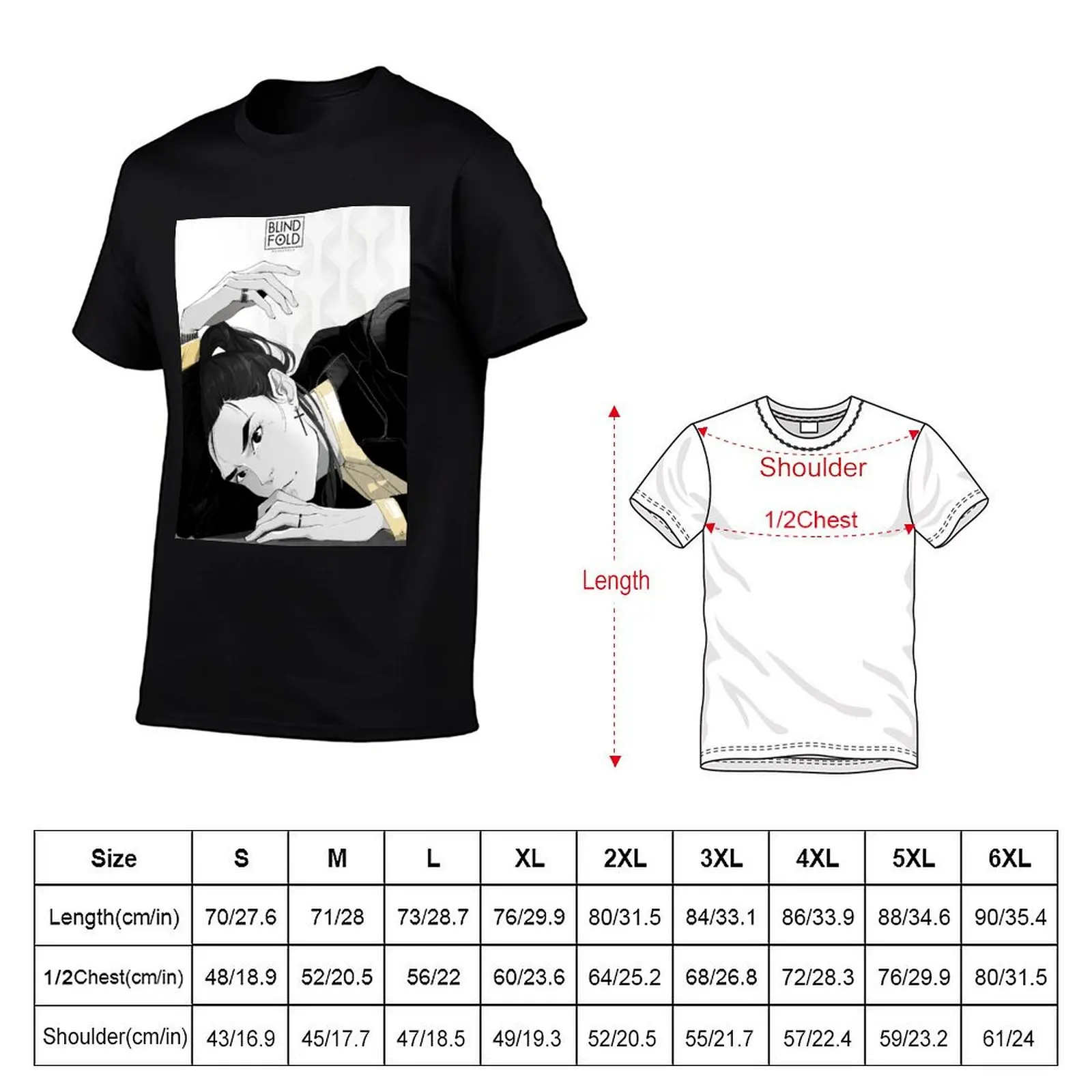 Mitsu Manga style Blindfold Mashersan T-Shirt man tshirt cotton t shirts high quality T-Shirt (art.: 3920d2ce89a75) - 3920d2ce89a75