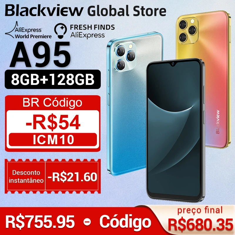 【World Premiere】Global Version Blackview A95 8GB+128GB Smartphone MTK Helio P70 Octa Core 6.5