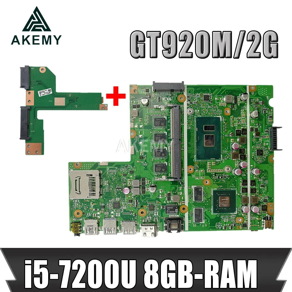 

Материнская плата X541UVK, 8 ГБ ОЗУ/фотосессия/как GT920M/V2G I5-7200U X541UVK X541UJ X541UV X541U F541U, материнская плата для ноутбука