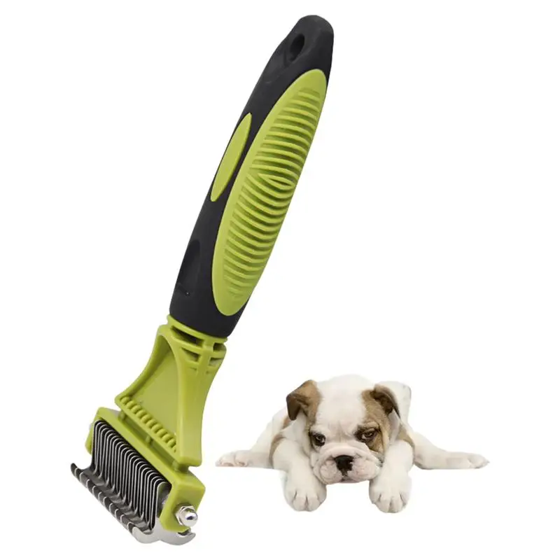 

Pet Deshedding Brush Professional Undercoat Shedding Cat Brush Rake 2-Sided Dematting Dog Comb Puppy Grooming Tools Flying Hair