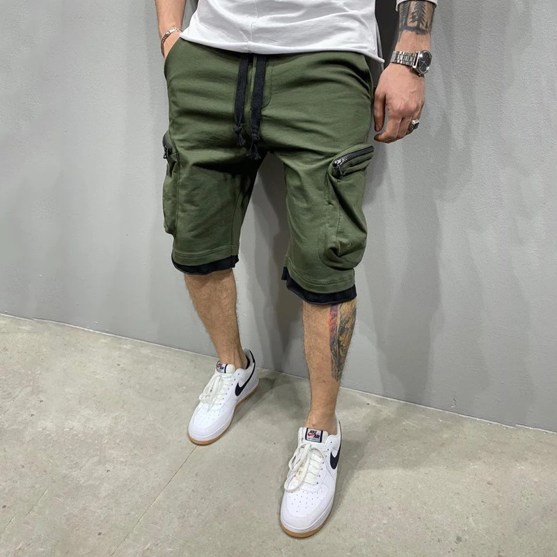 

Men's Cargo Shorts men shorts Summer new fitness shorts men multi-pocket sports casual hip-hop lace-up overalls five-point pants