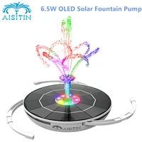 aisitin 6 5w solar fountain pump built in 5000mah battery solar powered water fountain pump with led lights for pond garden