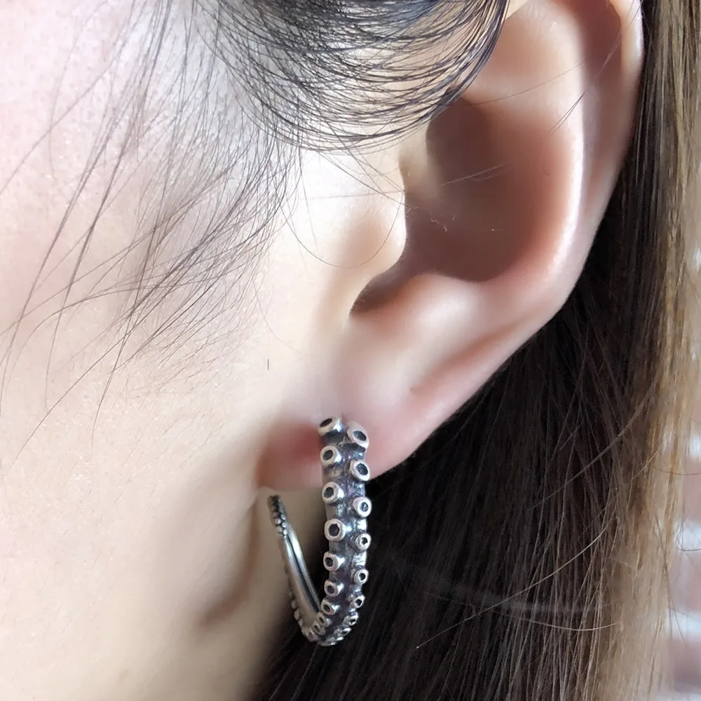 

SHARK Stud Earrings 100% 925 Sterling Silver Jewelry for Women Men Punk Gothic Original Octopus Animal Ear Clip for Party Gifts