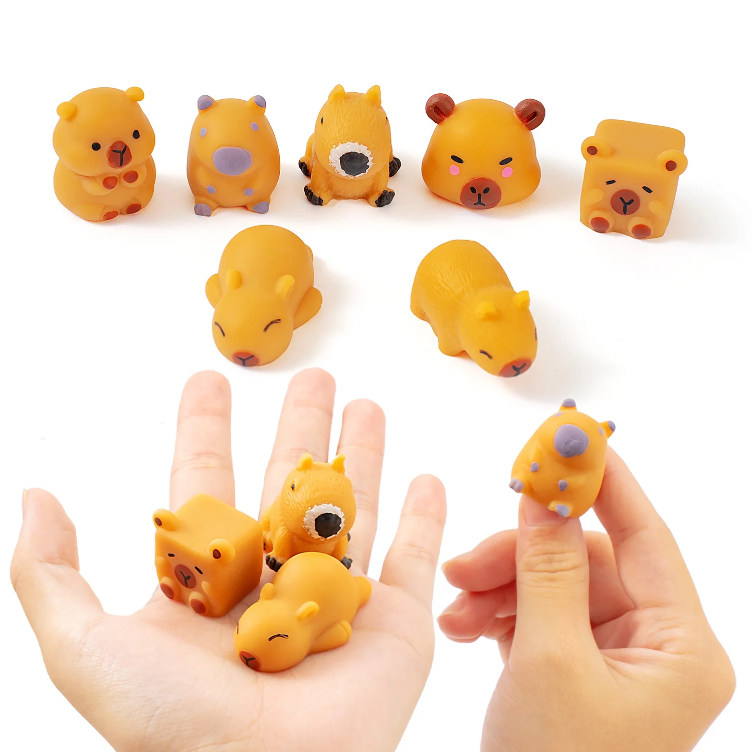 Фото Mochi Squishy антистрессовые игрушки Kawaii капибара Табас мягкие сжимаемые сенсорные игрушки мяч для снятия стресса вечерние подарок украшение стола №2