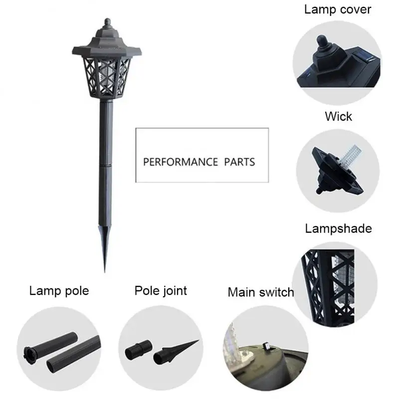 Уличная лампа-ловушка для комаров на солнечной батарее садовый двор