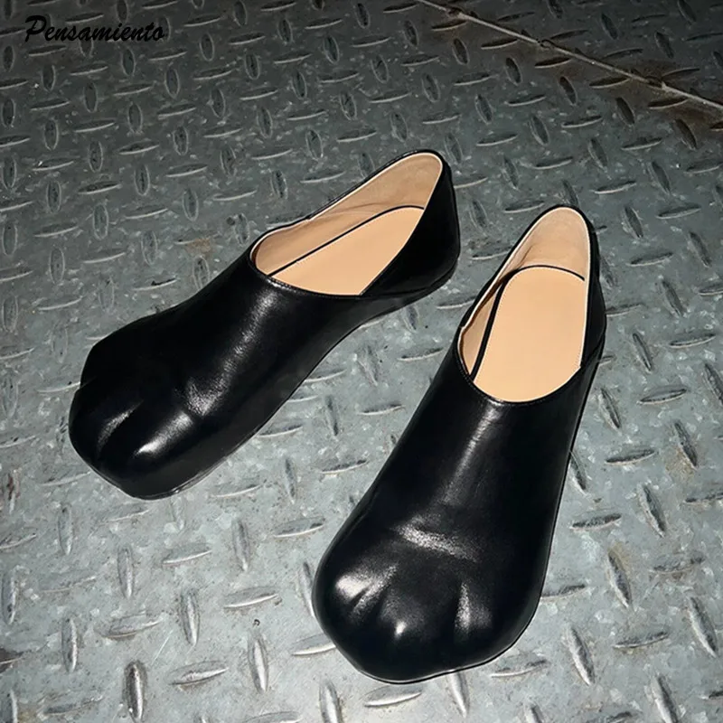 Модные женские туфли на плоской подошве из лакированной кожи с дизайном кошачьих