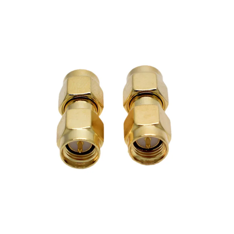 Lot 10pcs New Brass Connector Adapter SMA Male Plug to SMA Male Plug RF Coaxial Converter Straight Drop Shipping