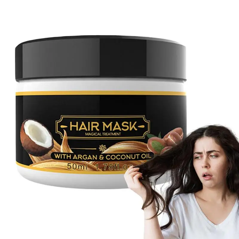 

50ml Hydrating Hair Conditioner Mask Rosemary Argan Coconut Oil Hair Masque For Women Non-Greasy Hair Care Mask For Split Ends