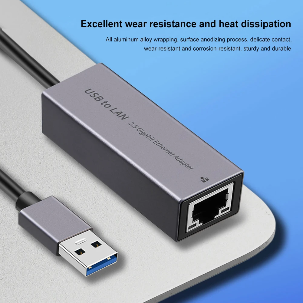 

Type-C/USB3.0 To RJ45 Network Card 2.5G 2500Mbps USB Gigabit Ethernet Adapter Drive Free Plug and Play Network Adapter Converter