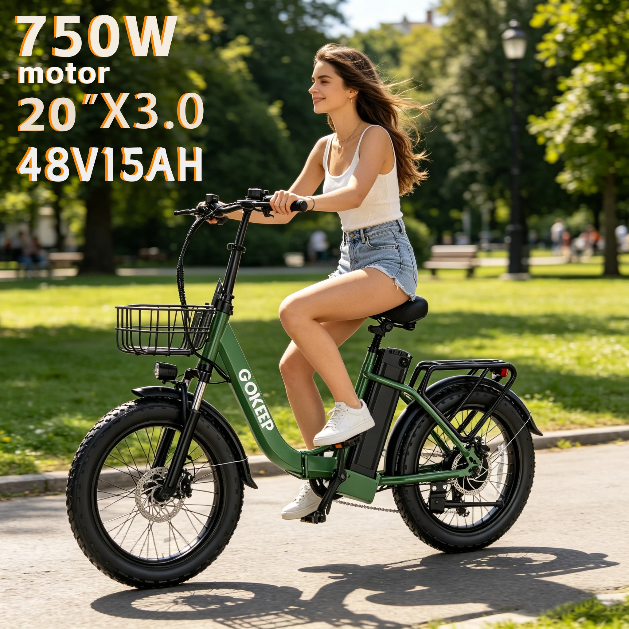 Фото L20 E-Bike 750 Вт двигатель 48V10AH складной горный электрический велосипед механический тормоз 20*3-дюймовая шина городской электрический велосипед для поездок на работу №1
