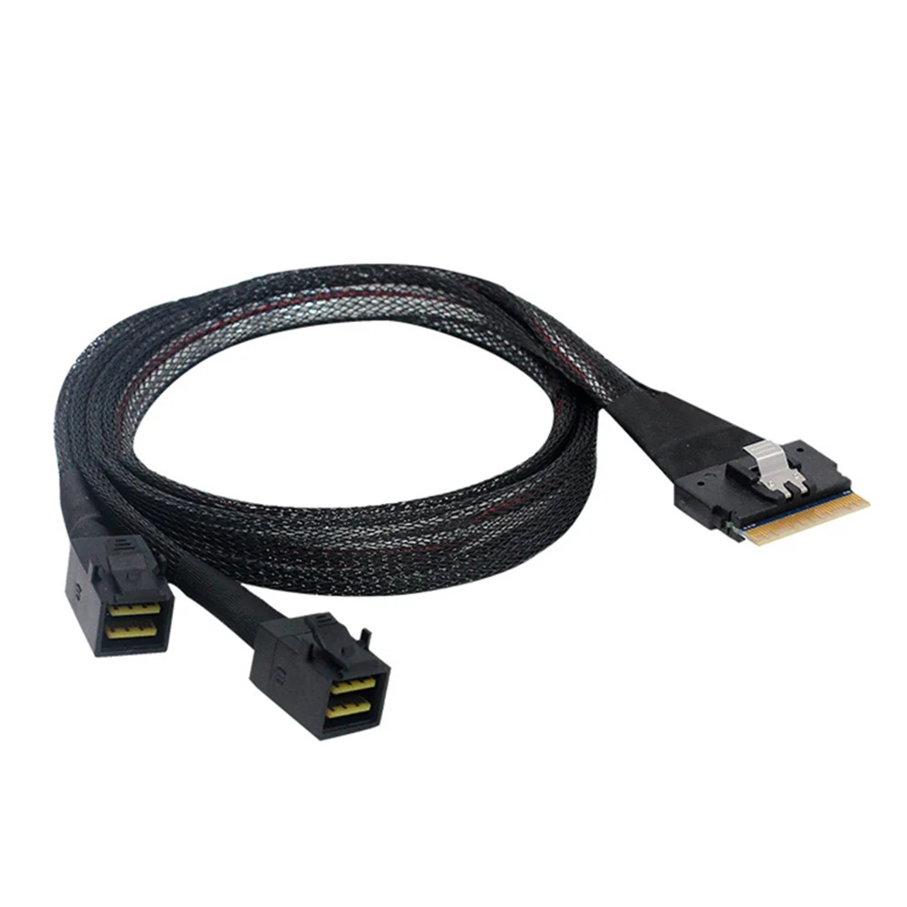 

Mini SAS Cable Professional Mini SAS SFF-8654 76P to 2 SFF-8643 36 Pin Line Server Data Cable Power Cord