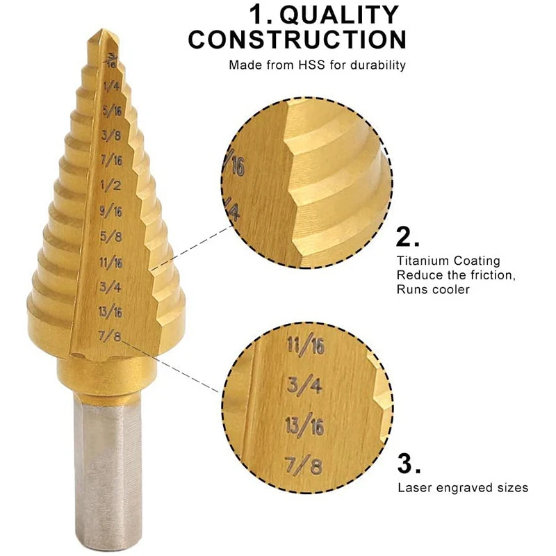 Imperial 5 шт. Pagoda Diamond 6 треугольная ручка ступенчатое сверло с прямой канавкой