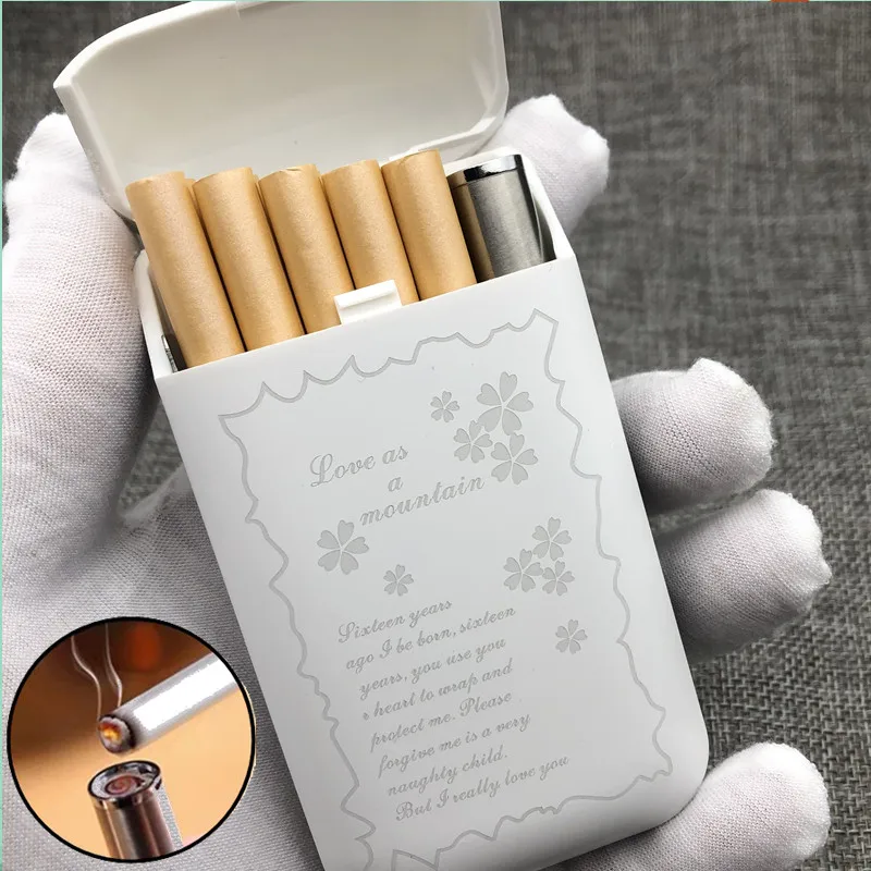 10-20pcs Cigarette Case With Lighter Gift For Smoking
