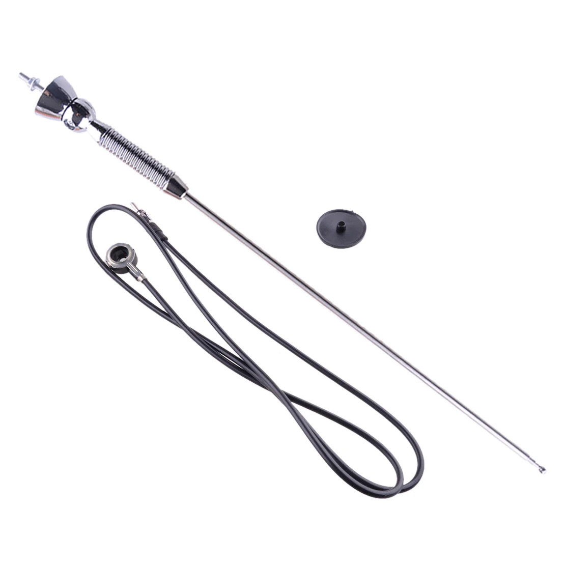 

0-180° Adjustable Roof Radio Antenna FM AM Signal Aerial Spring Soft Rod Mast Cable Telescopic Extended for Universal Cars