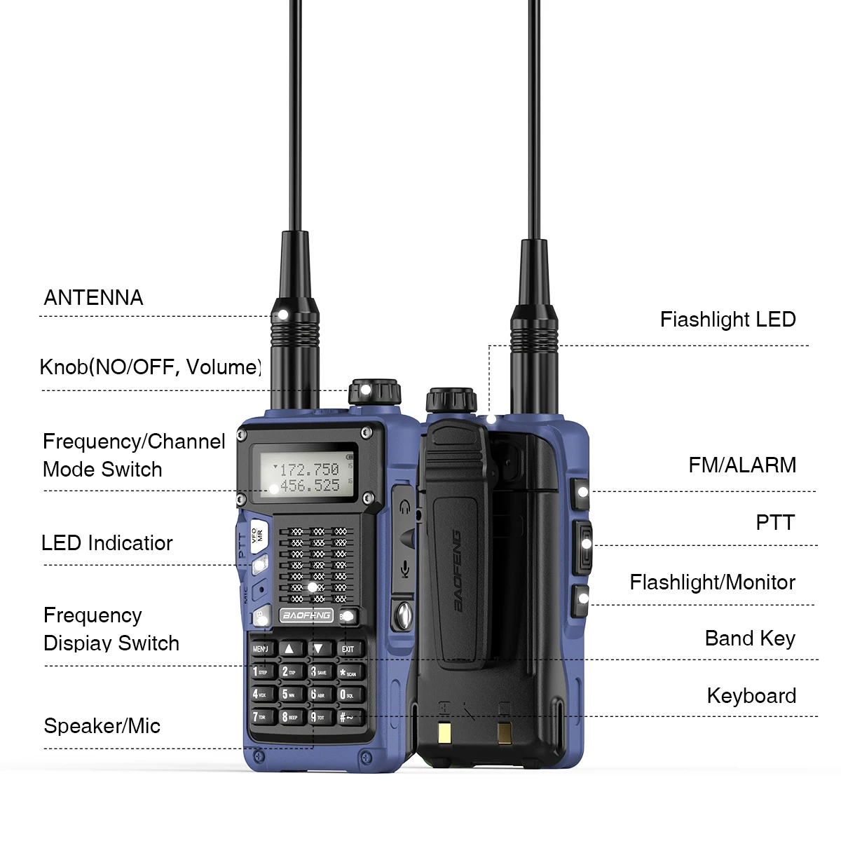 2 шт. BAOFENG UV-S9 Pro V2 большой радиус действия Tri-Power водонепроницаемый ручной