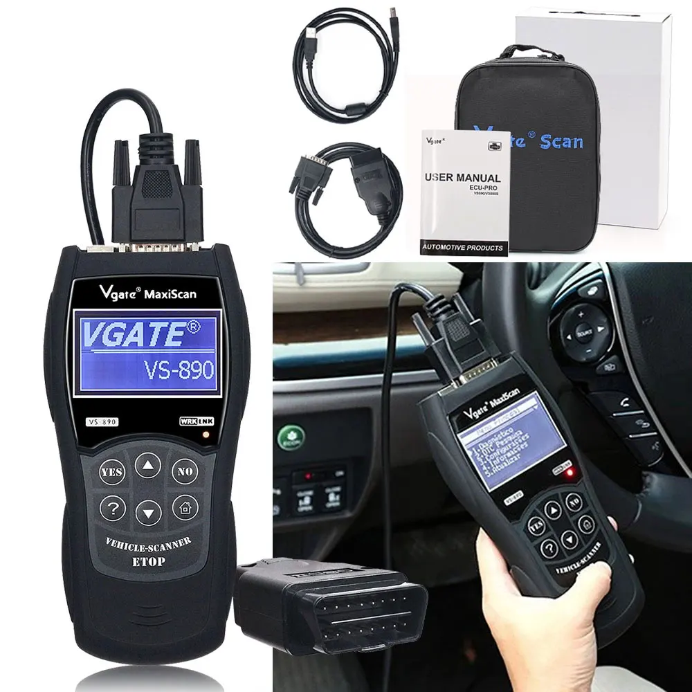 

OBD2 Scanner Car Fault Code Reader Vgate Maxiscan Scan Tool Car VS890 OBDII Multi-Language Diagnostic Scanner Tool Engine Tester