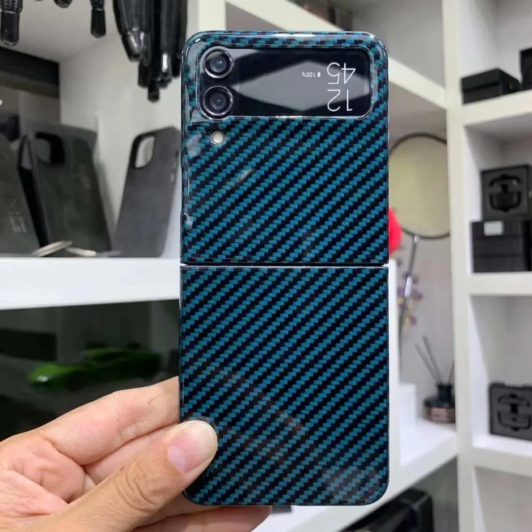 

Phone Accessories Case For Samsung Galaxy Z Flip 4 Carbon Fiber Cover Shockproof Aramid Fiber Protection Shell Galaxy Z Flip 4