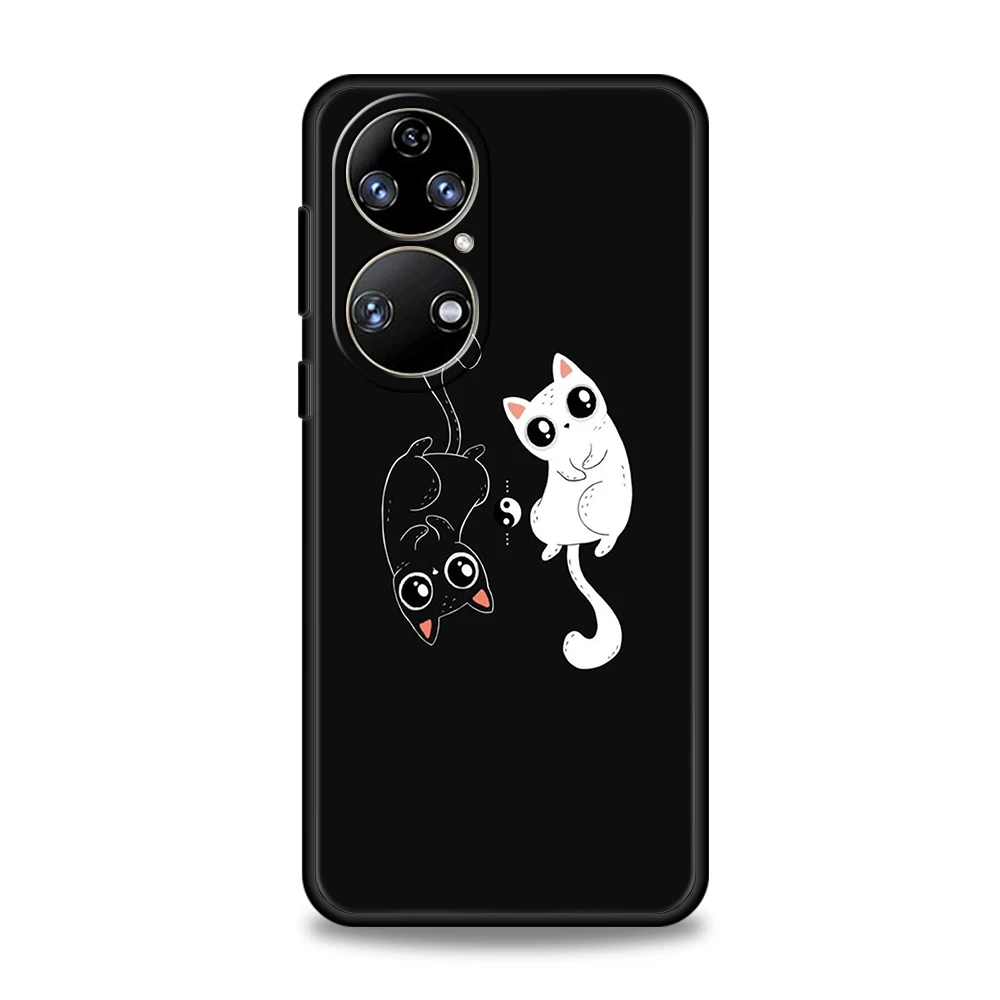 unny Cat Phone Case For Huawei P50 P40 P30 P20 Pro P50 P40 P30 P20 Lite E P Smart Z Y6 Y7 Y7A Y9 Y6P Y9S 2019 Shell Fundas Coque