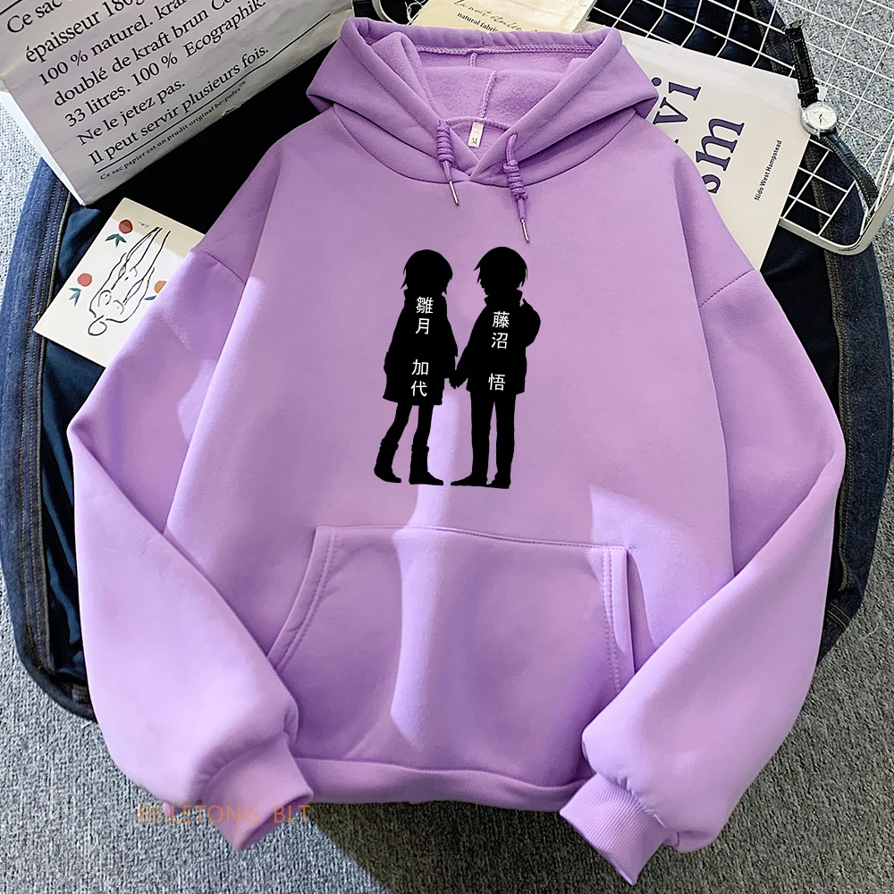 

Boku Dake Ga Inai Machi Hoodies ERASED Kayo Hinazuki Anime Printing Sweatshirts Women Clothing Hooded Top Sudaderas Con Capucha