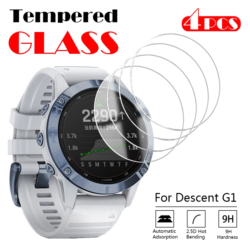 

4PCS 9H Premium Tempered Glass for Garmin Descent G1 Smart Watch Clear HD Screen Protector Film Cover Smartwatch Accessories