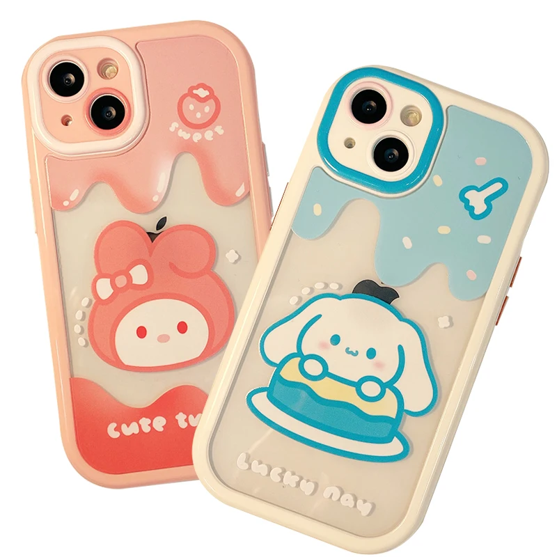 

Kawaii Sanrioed Kuromi Cinnamoroll Phone Case for Iphone 13 12 11 Pro Max Cellphone Cover Girl Cartoon Mobile Phone Shell Gift