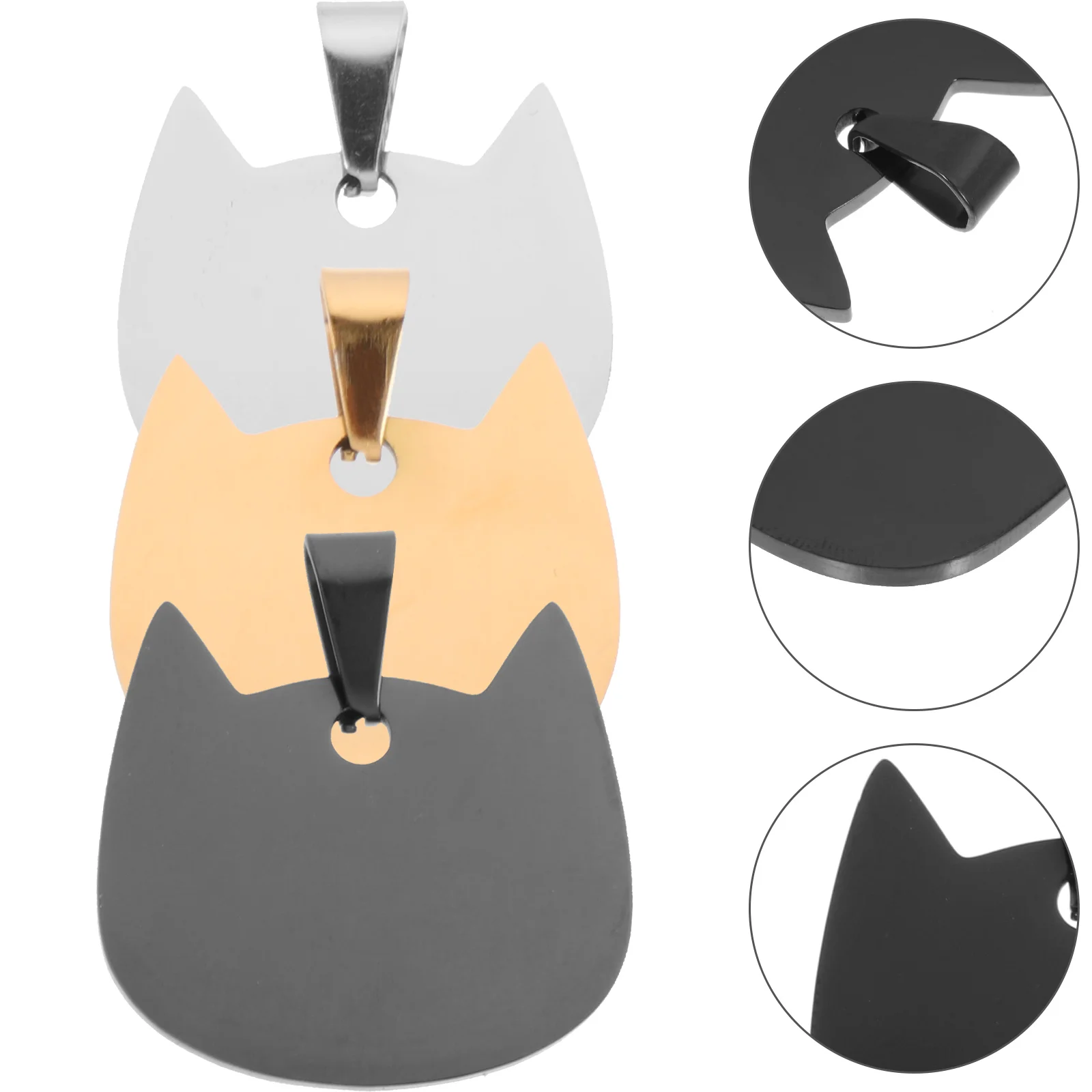 

3 Pcs Blank Labels Pet ID Dog Engraving Blanks Cat Tags Puppy Necklace Pets Engraved