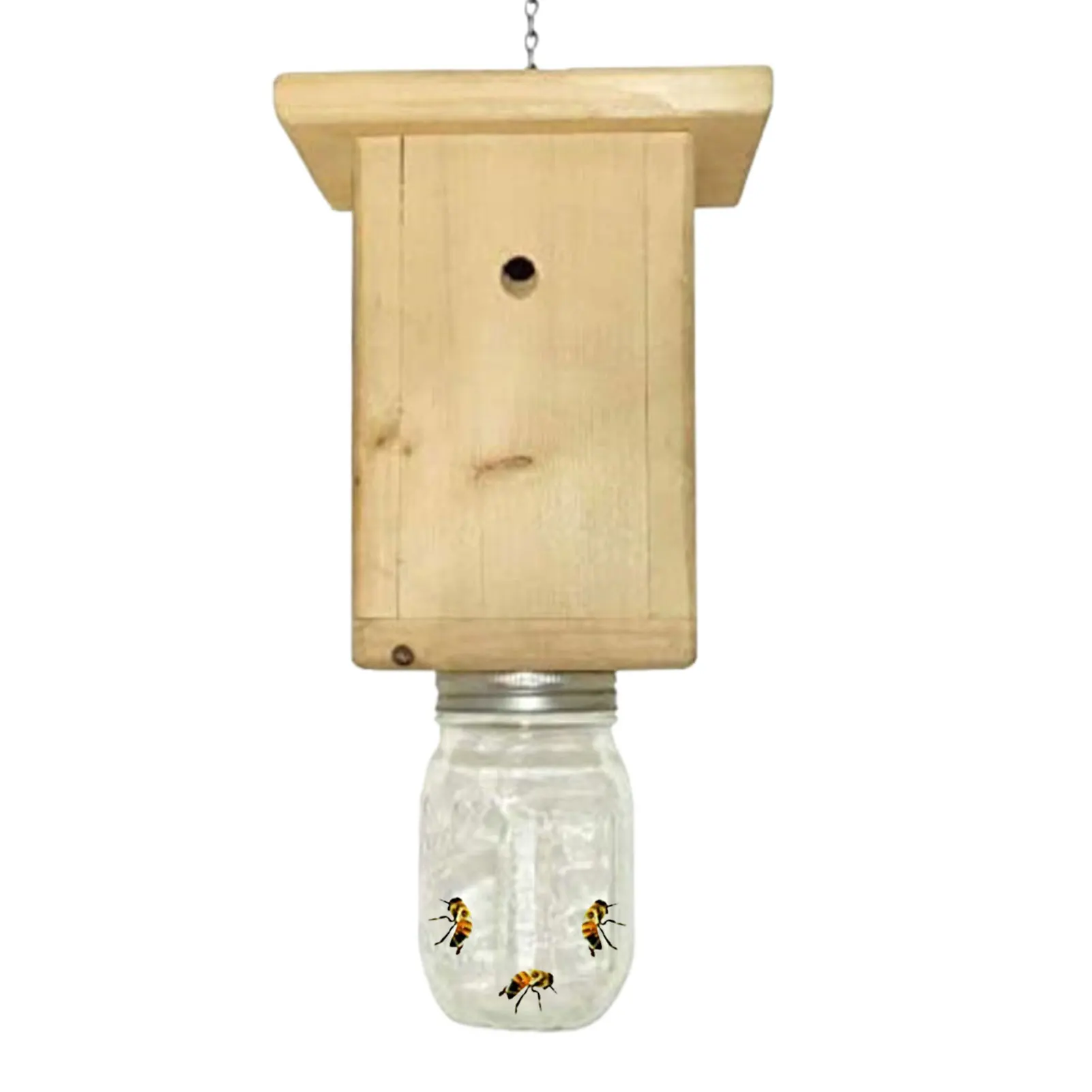 

Wood Bee Trap Easy To Use Natural Log House Style Carpenter Bee Trap Bee Catcher Hornet Trap For Garden Natural And Beautiful