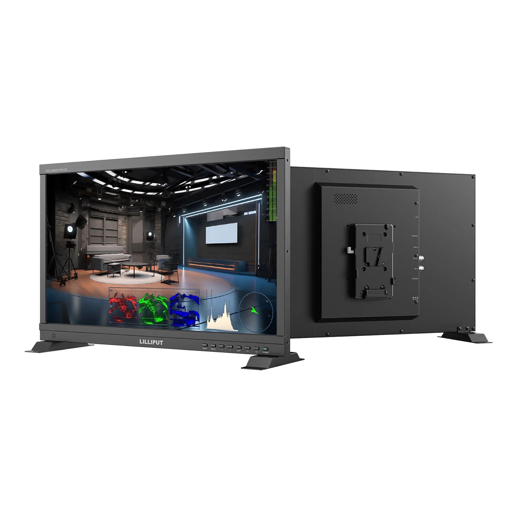 21 5-дюймовый 1000-нитовый монитор высокой яркости 3D-LUT HDR Gammas Broadcast Monitor с входом и