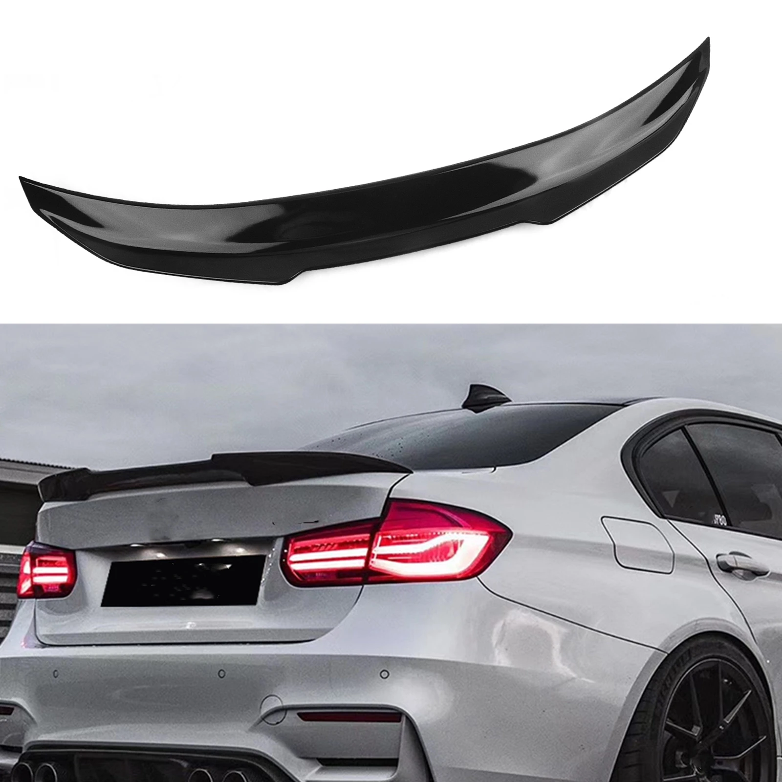 

Rear Spoiler Wing For BMW F30 3 Series Sedan 2012-2018 F80 M3 2015-2018 PSM Style Gloss Black Car Trunk Lid Splitter Trim Lip