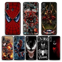 phone case for huawei y6 y7 y9 case y5p y6p y8s y8p y9a y7a mate 10 20 40 pro rs silicone cover marvel venom spiderman anime
