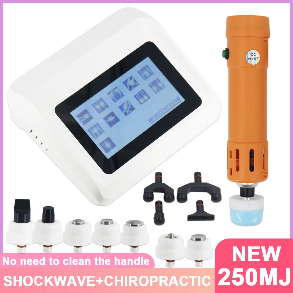 

250mj Shockwave Therapy Machine For ED Treatment And Plantar Fasciitis Pain Relief Chiropractic Adjusting Tool 2in1