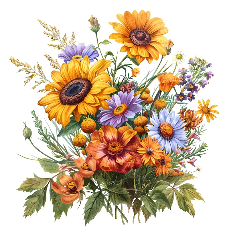 

Весенние наклейки с дикими цветами