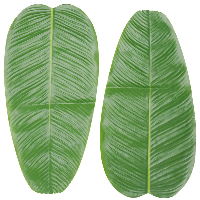 5PCS Artificial Banana Leaves Faux Tropical For Hawaiian Luau Party Decor Table Runner Centerpiece Place Mat