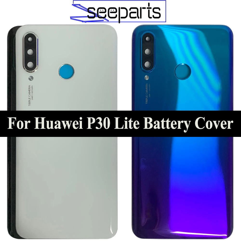 Стеклянная крышка аккумулятора с объективом для Huawei P30 Lite MAR-L01A LX1A L21A, задняя крышка, Стеклянные запасные части для Huawei Nova 4E, задняя крышка Стеклянная крышка аккумулятора с объективом для Huawei P30 Lite MAR-L01A LX1A L21A, задняя крышка, Стеклянные запасные части для Huawei Nova 4E, задняя крышка