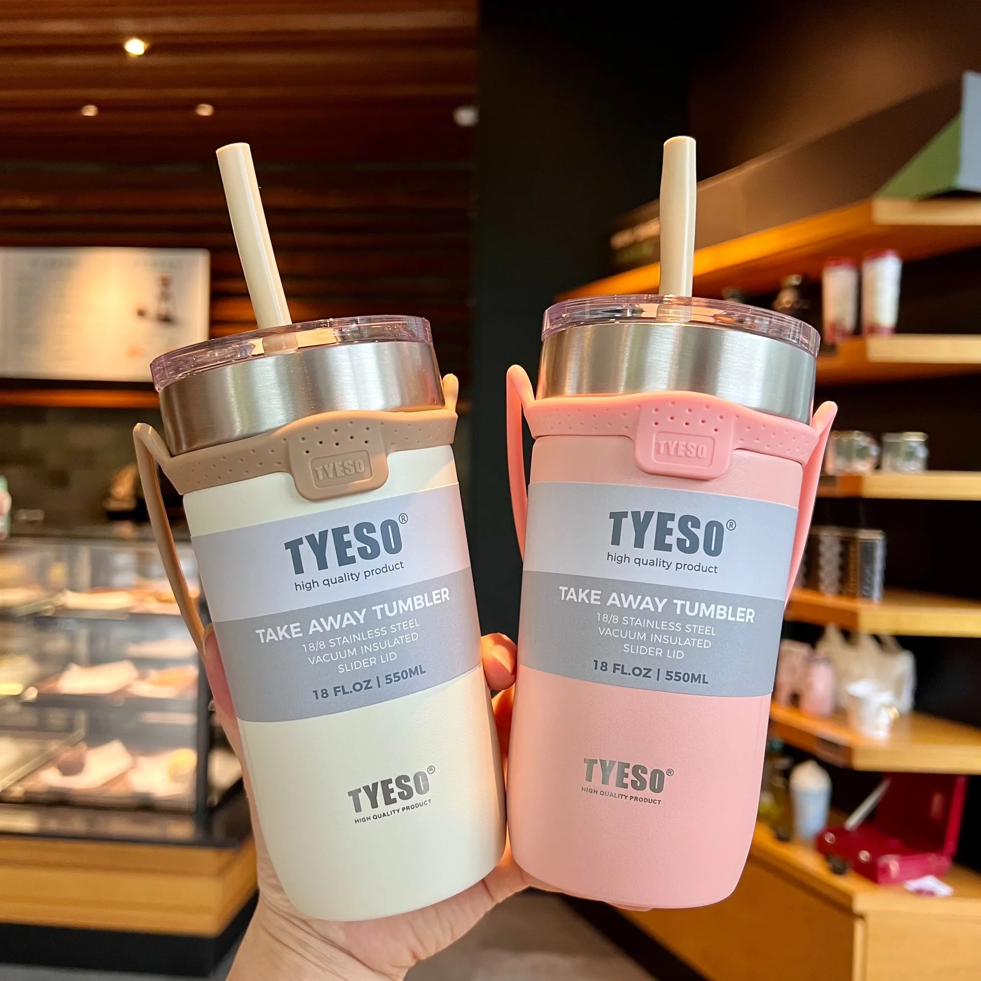 

large capacity Ice Cup 304 stainless steel thermos mug coffee travel cup car portable straw bottle Vacuum Flasks Straight Cup