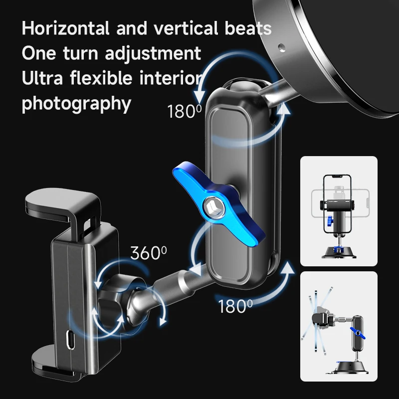 Suction Cup Car Phone Holder, The 7th Generation Car Mobile Phone Shooting Bracket Car Recording Video VlogTIKTOK Live Broadcast