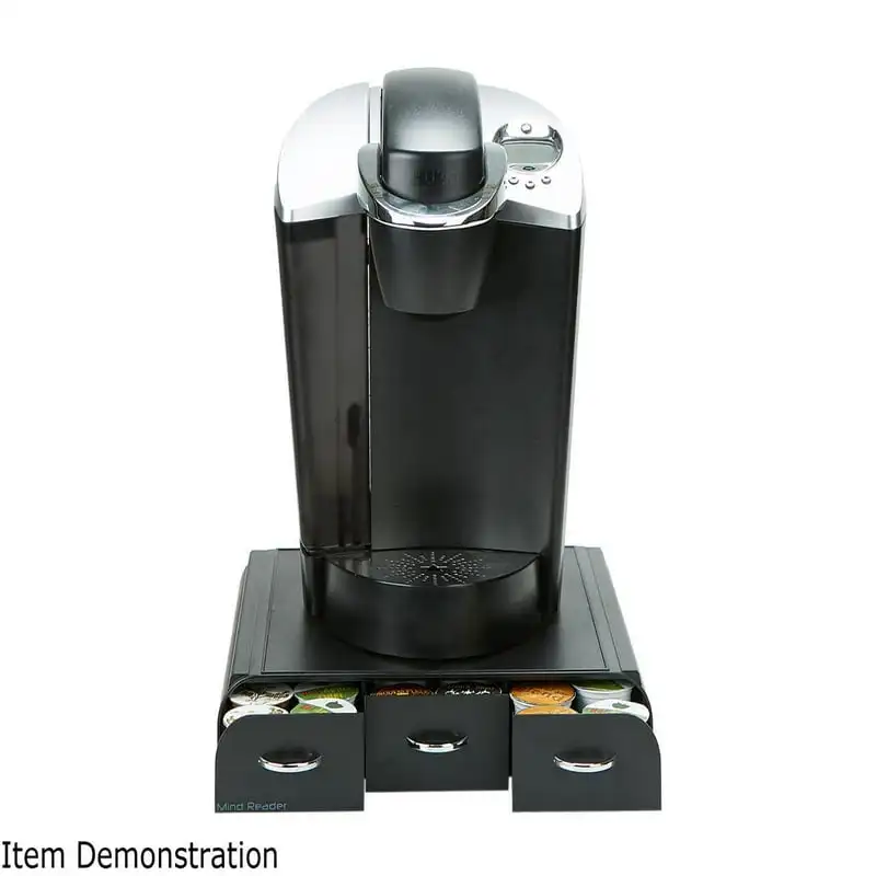 

Capacity '' Triple Drawer Single Serve Coffee Pod Holder, 12.87 x 13.3 x 13.5 inches, Black