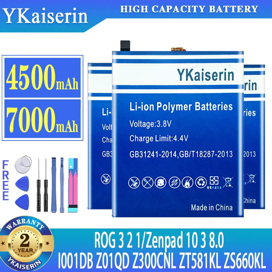 

YKaiserin Battery For ASUS ROG 3 2 1 ZS660KL I001DB ZS600KL Z01QD/For ASUS Zenpad 10 3 8.0 Z300M Z300CNL ZT581KL, P008, Z581KL