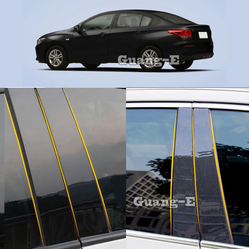 

Car PC Material Pillar Post Cover Door Trim Window Piano Black Molding Sticker Plate 8pcs For Chevrolet CAVALIER 2016-2019
