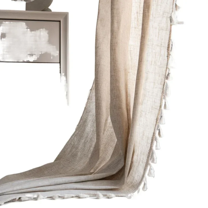 (148) Шторы из полиэстера и льна простые маленькие в американском стиле